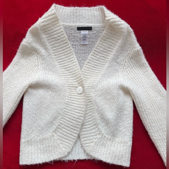 Guess Collection Women's Super Long Sleeve Knit Ivory One Button Cardigan Sz: L - Picture 2 of 8